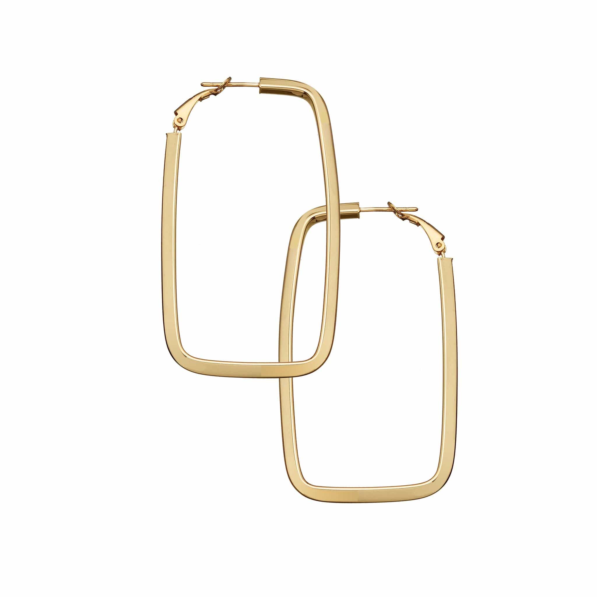Jennifer Zeuner Jewelry Luke 2.5" Hoops 18k yellow gold plated silver