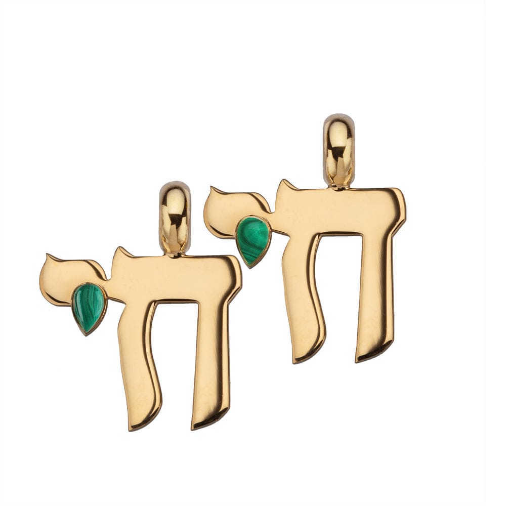 Jennifer Zeuner Silvan Charm gold vermeil / malachite