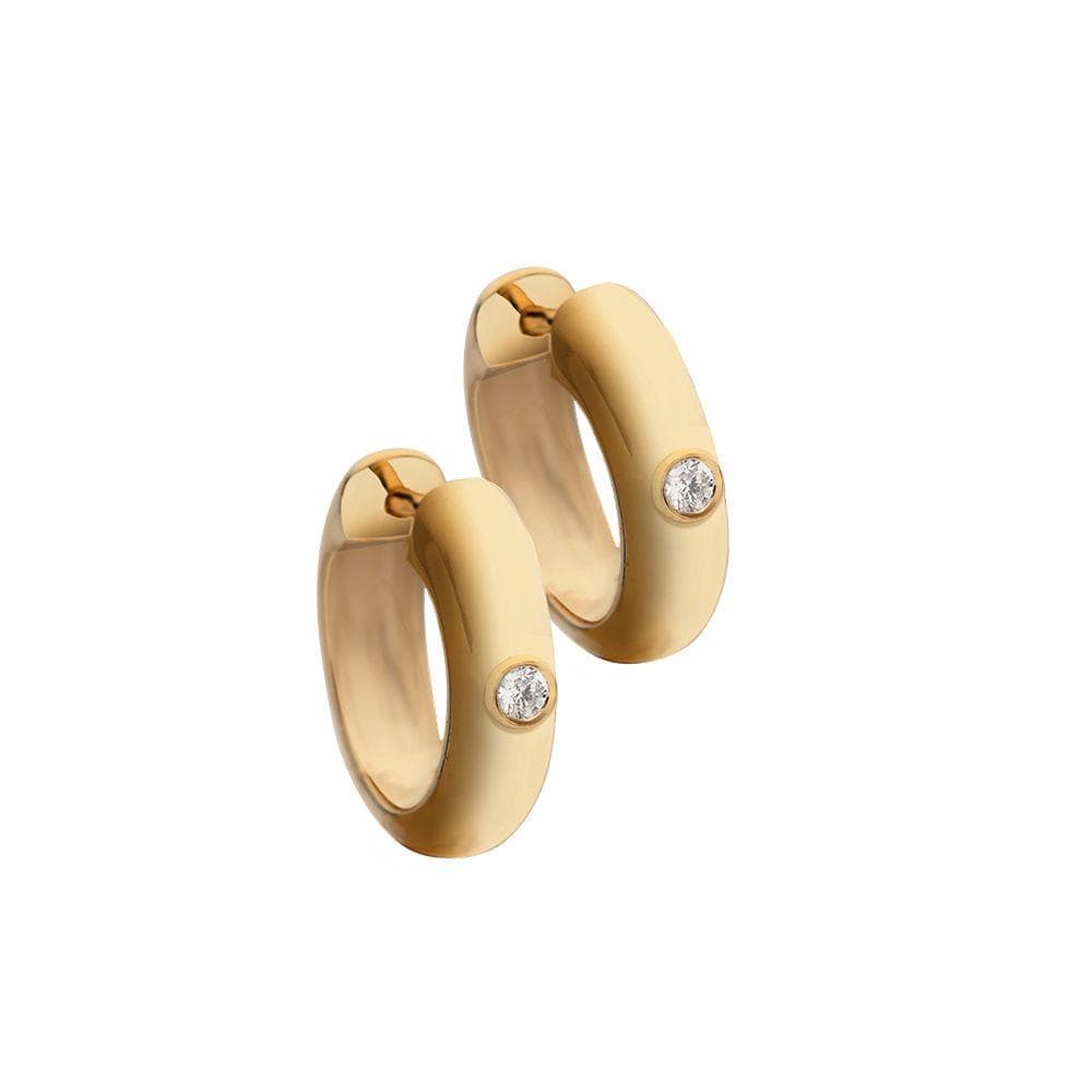 Jennifer Zeuner Jewelry Court Huggies 18k yellow gold plated silver