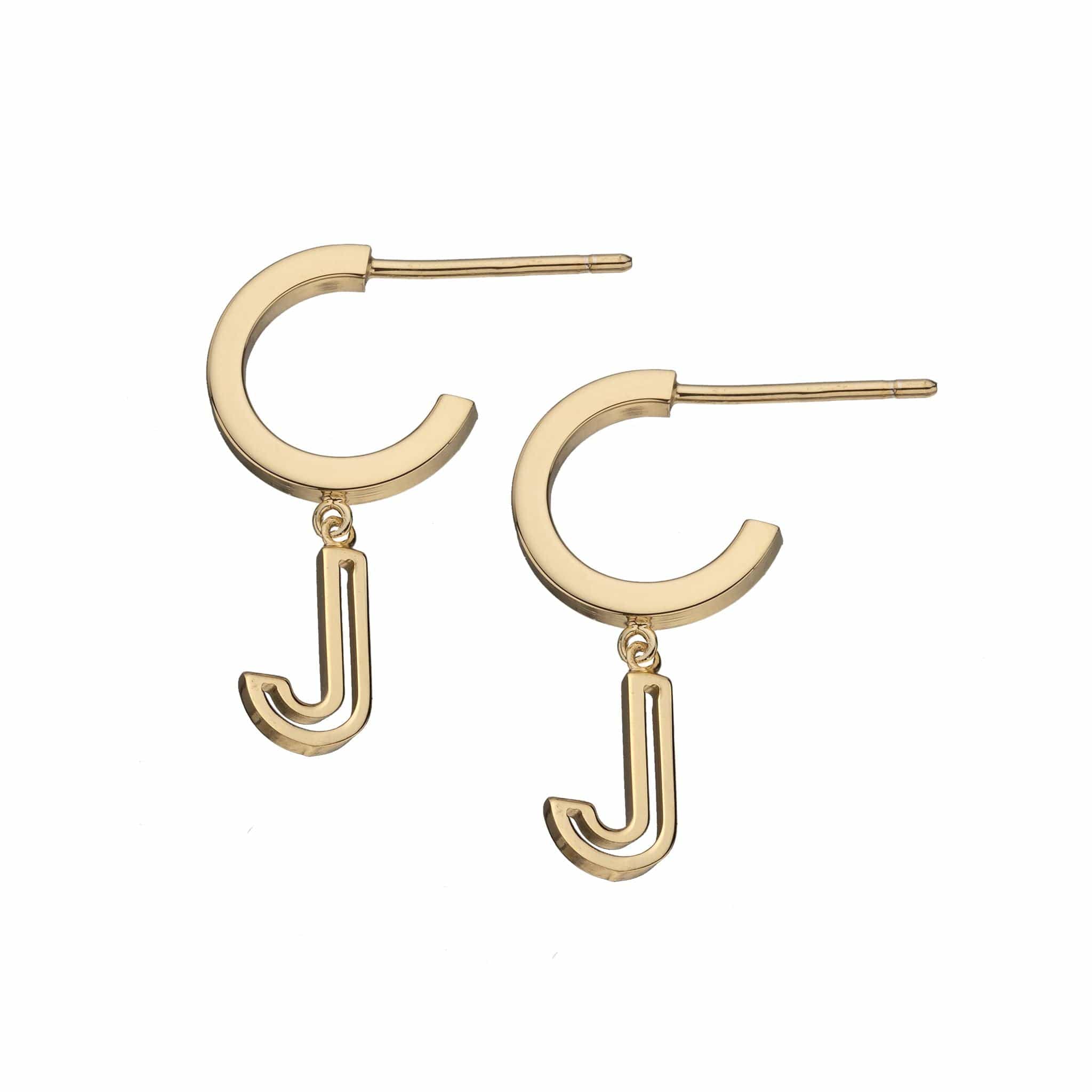 Jennifer Zeuner Jewelry Dillon 1/2" Earrings 18k yellow gold plated silver