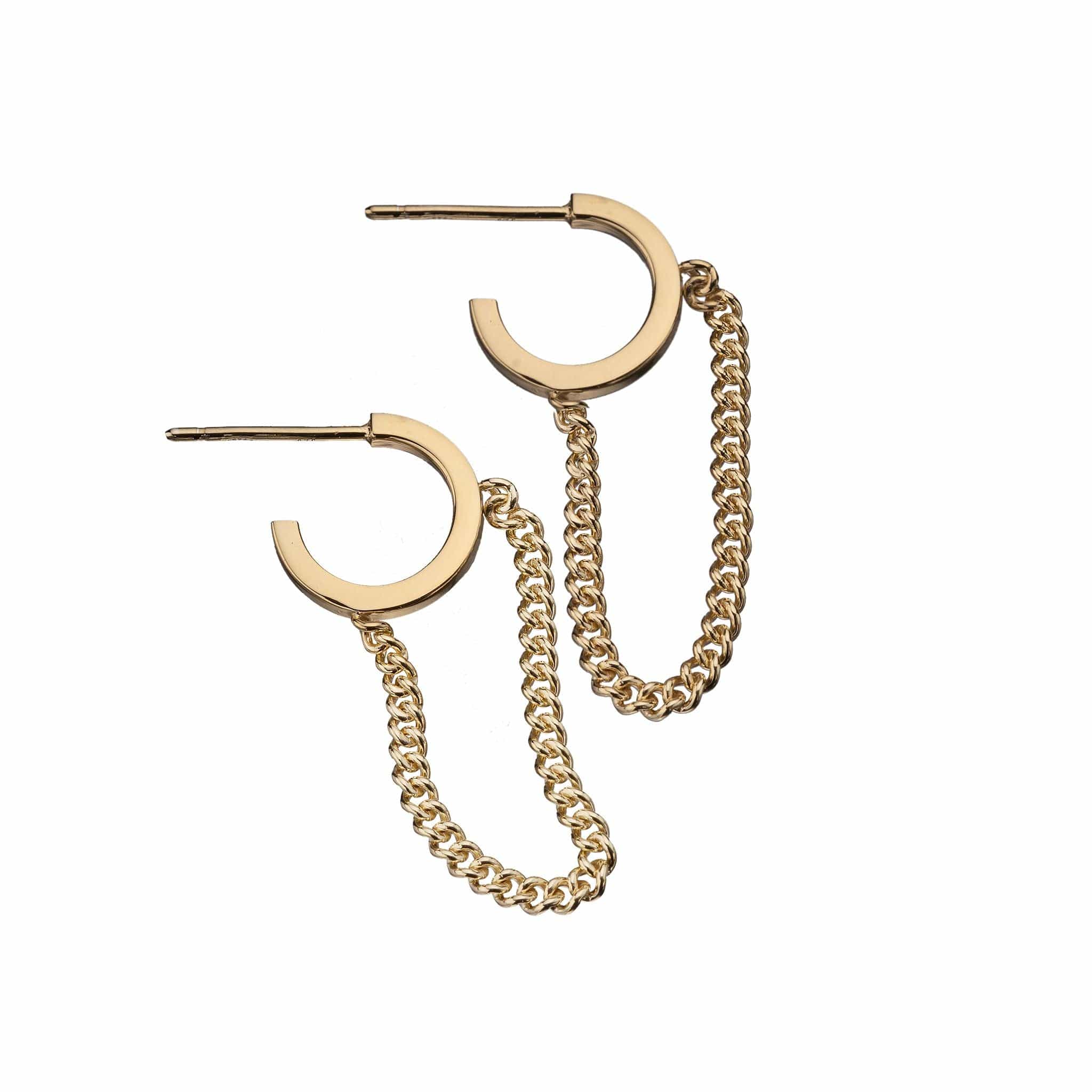 Jennifer Zeuner Jewelry Giada 1" Earrings 18k yellow gold plated silver