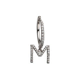 Jennifer Zeuner Jewelry Gigi Pave 14K Huggie 14k white gold / single