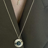 Jennifer Zeuner Jewelry Iris Rudy Engraved Initial Necklace