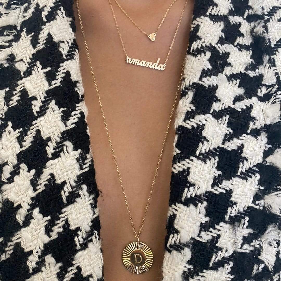 Jennifer Zeuner Jewelry Iris Rudy Engraved Initial Necklace