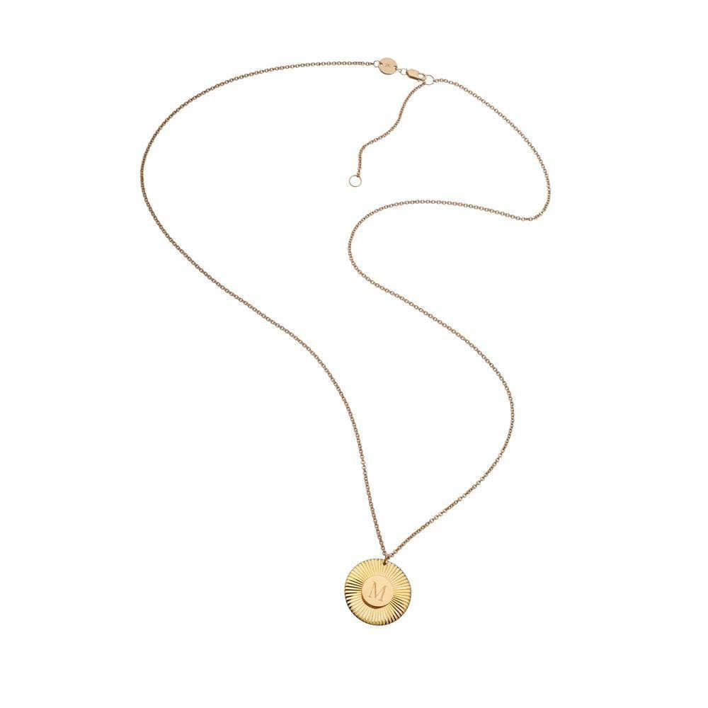 Jennifer Zeuner Jewelry Iris Rudy Engraved Initial Necklace gold vermeil