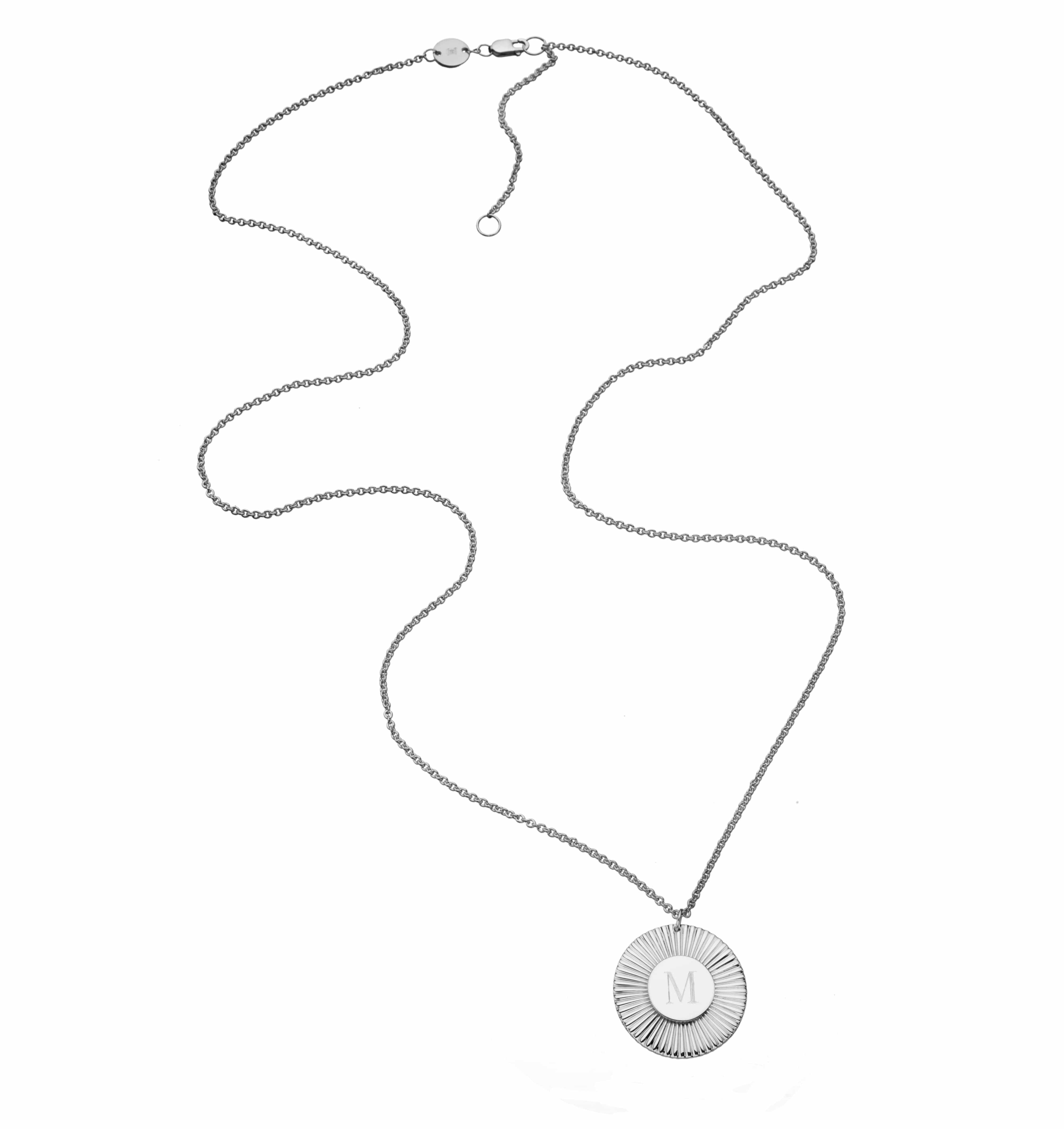 Jennifer Zeuner Jewelry Iris Rudy Engraved Initial Necklace sterling silver