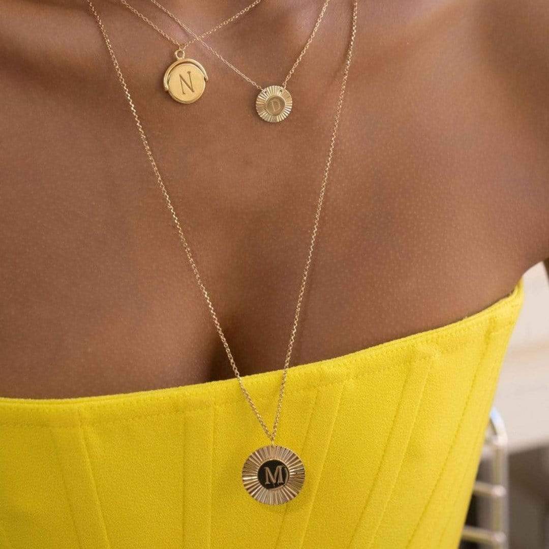 Jennifer Zeuner Jewelry Iris Rudy Engraved Reversible Necklace