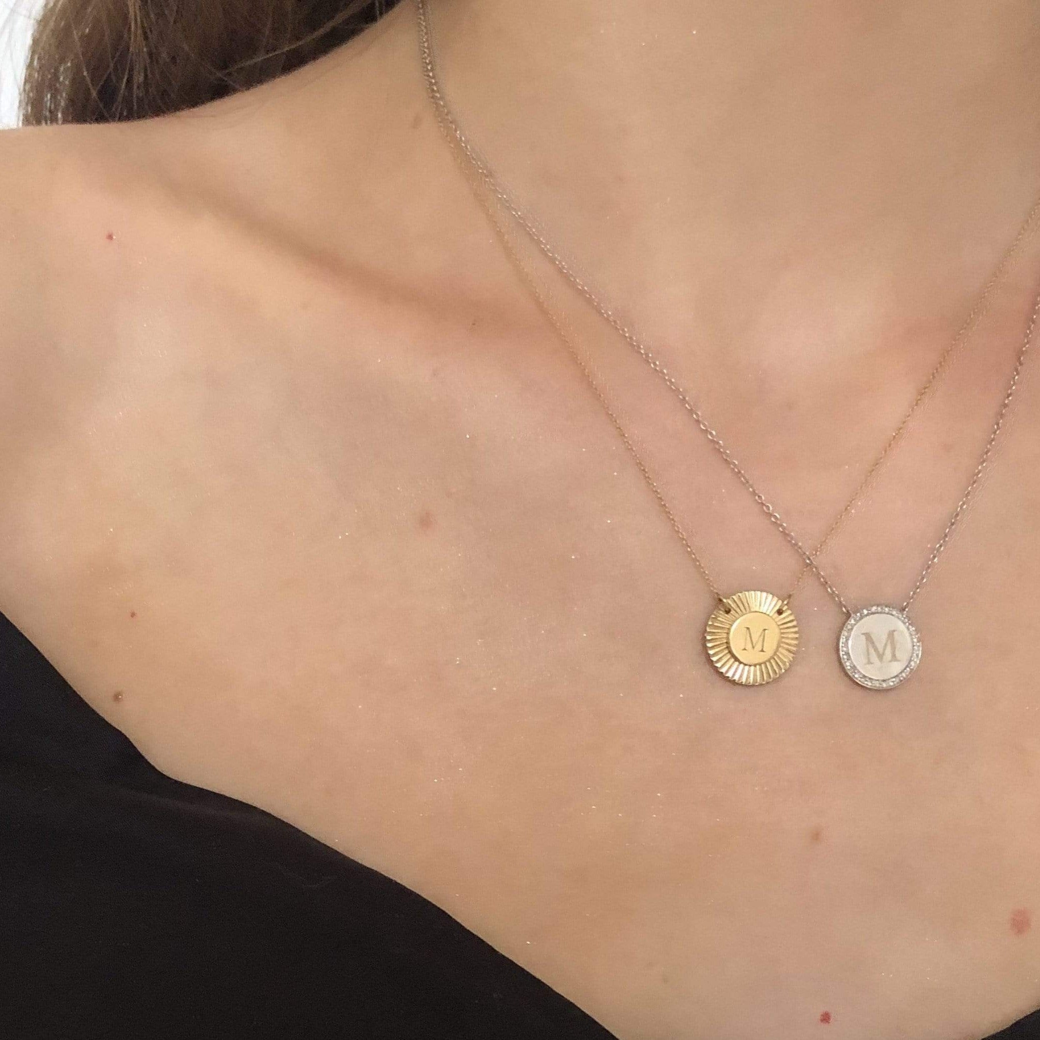 Jennifer Zeuner Jewelry Iris  Rudy Mini Engraved Necklace