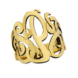 Jennifer Zeuner Jewelry Jessie 3 Initial Monogram Ring gold vermeil / 4