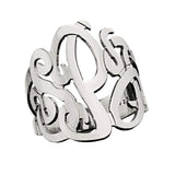 Jennifer Zeuner Jewelry Jessie 3 Initial Monogram Ring sterling silver / 4