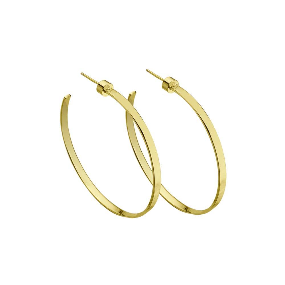 Jennifer Zeuner Jewelry Kiara 2" Hoops 18k yellow gold plated silver