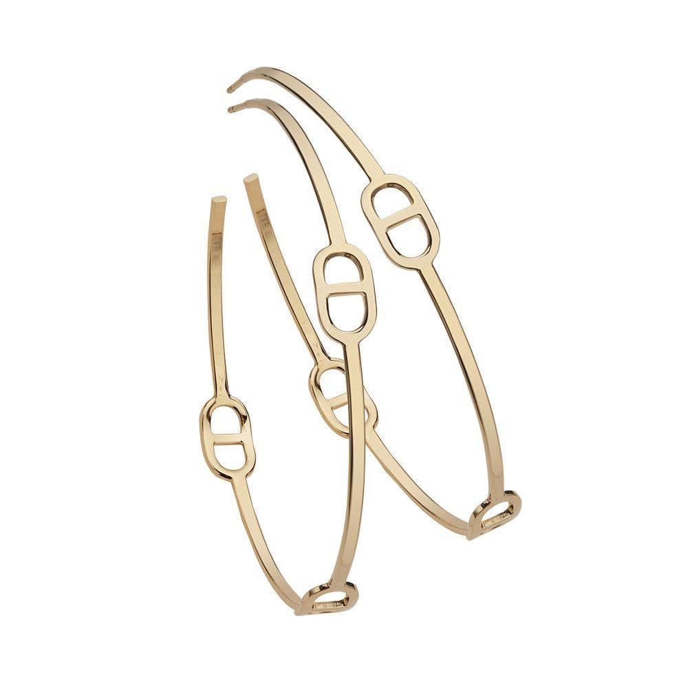 Jennifer Zeuner Jewelry Naomi 2.5" Earrings 18k yellow gold plated silver