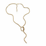 Jennifer Zeuner Jewelry Rima Lariat 18k yellow gold plated silver