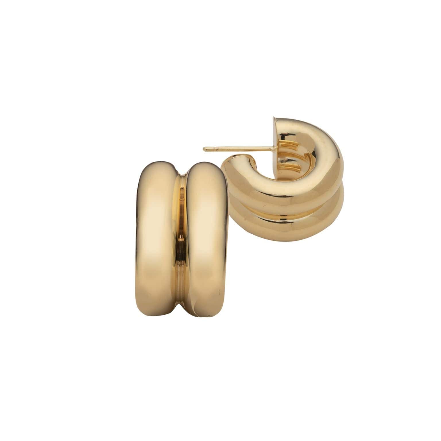 Jennifer Zeuner Jewelry Rosie 3/4" Hoops 18k yellow gold plated silver