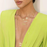 Jennifer Zeuner Jewelry Sabine 1/2" Block Initial Engraved Medal Necklace