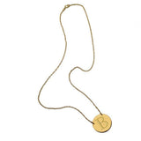 Jennifer Zeuner Jewelry Sabine 1/2" Block Initial Engraved Medal Necklace