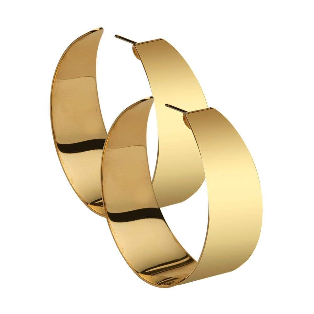 Jennifer Zeuner Jewelry Sandra 2" Hoops 18k yellow gold plated silver