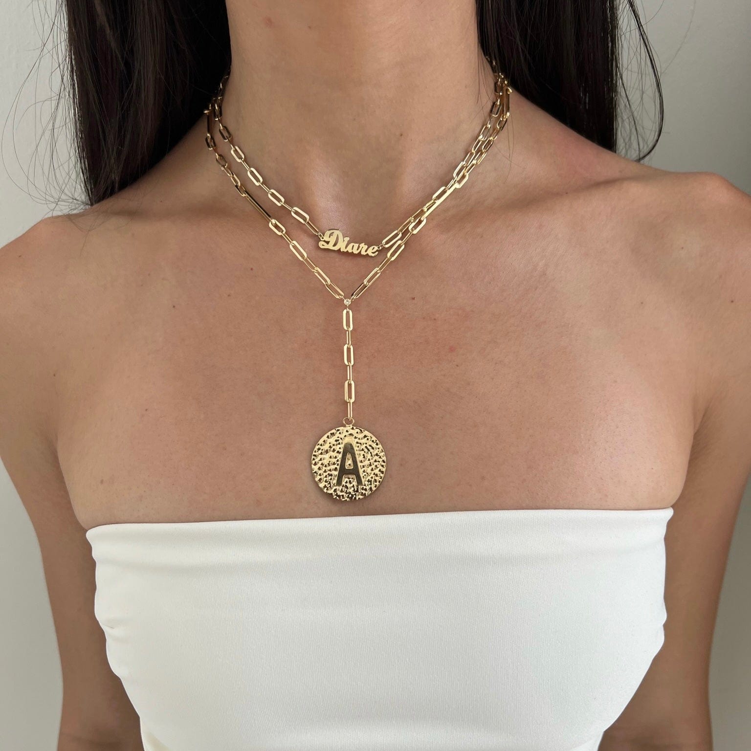 Jennifer Zeuner Jewelry Serenity Nameplate Necklace