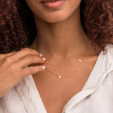 Jennifer Zeuner Jewelry Star Double Necklace stainless steel plated yellow gold