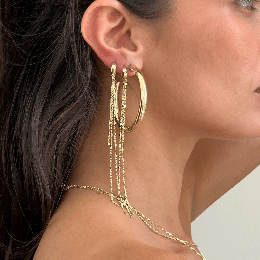 Jennifer Zeuner ピアス ドロップ チェーン ホワイトサファイヤ Designer Gold, Silver and 14K Jewelry - Jennifer Zeuner