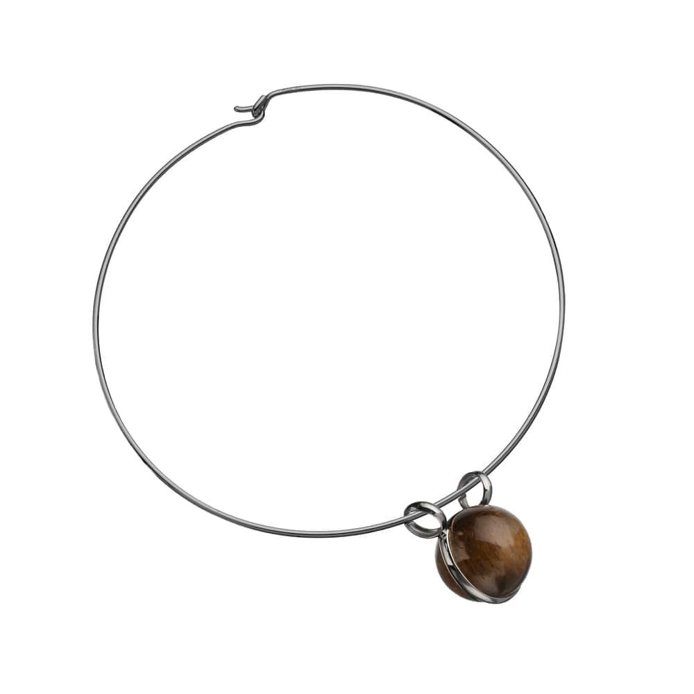 Jennifer Zeuner Adonis Charm 18k yellow gold plated silver / Tiger's Eye Sphere