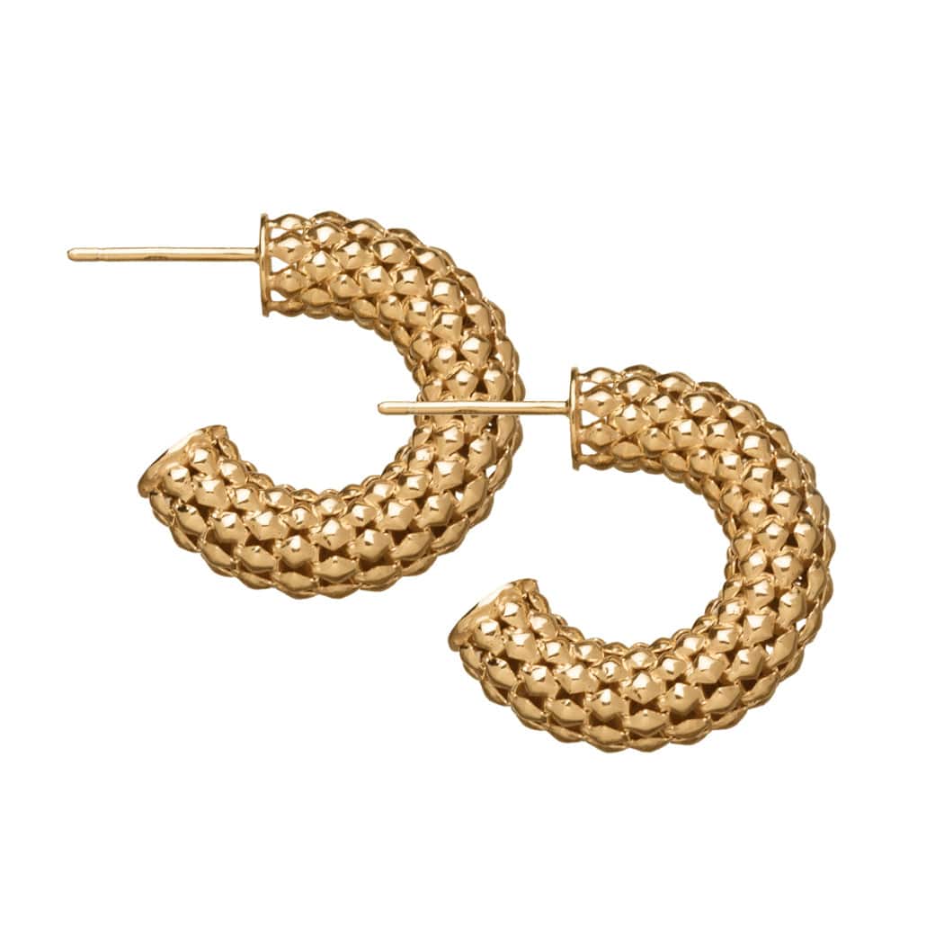 Jennifer Zeuner Jewelry Aisha 1" Hoops 18k yellow gold plated silver