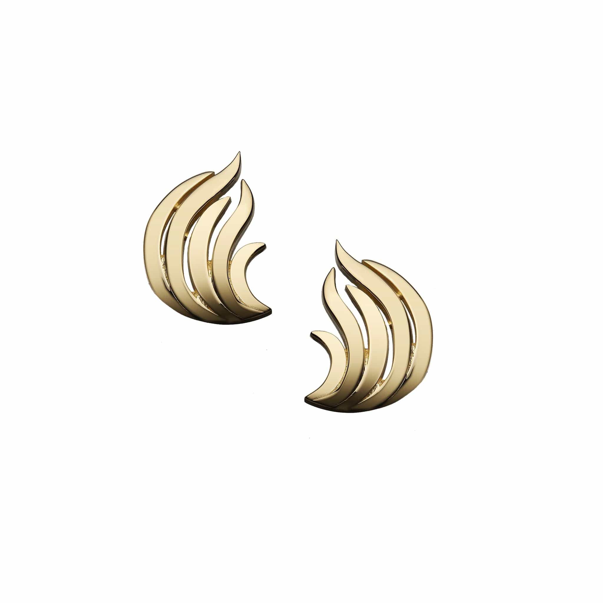 Jennifer Zeuner Jewelry Beck 1" Earrings 18k yellow gold plated silver