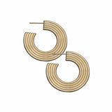 Jennifer Zeuner Jewelry Camilla 1.5" Hoops 18k yellow gold plated silver