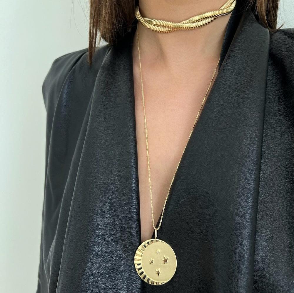 Jennifer Zeuner Jewelry Celia Necklace gold vermeil