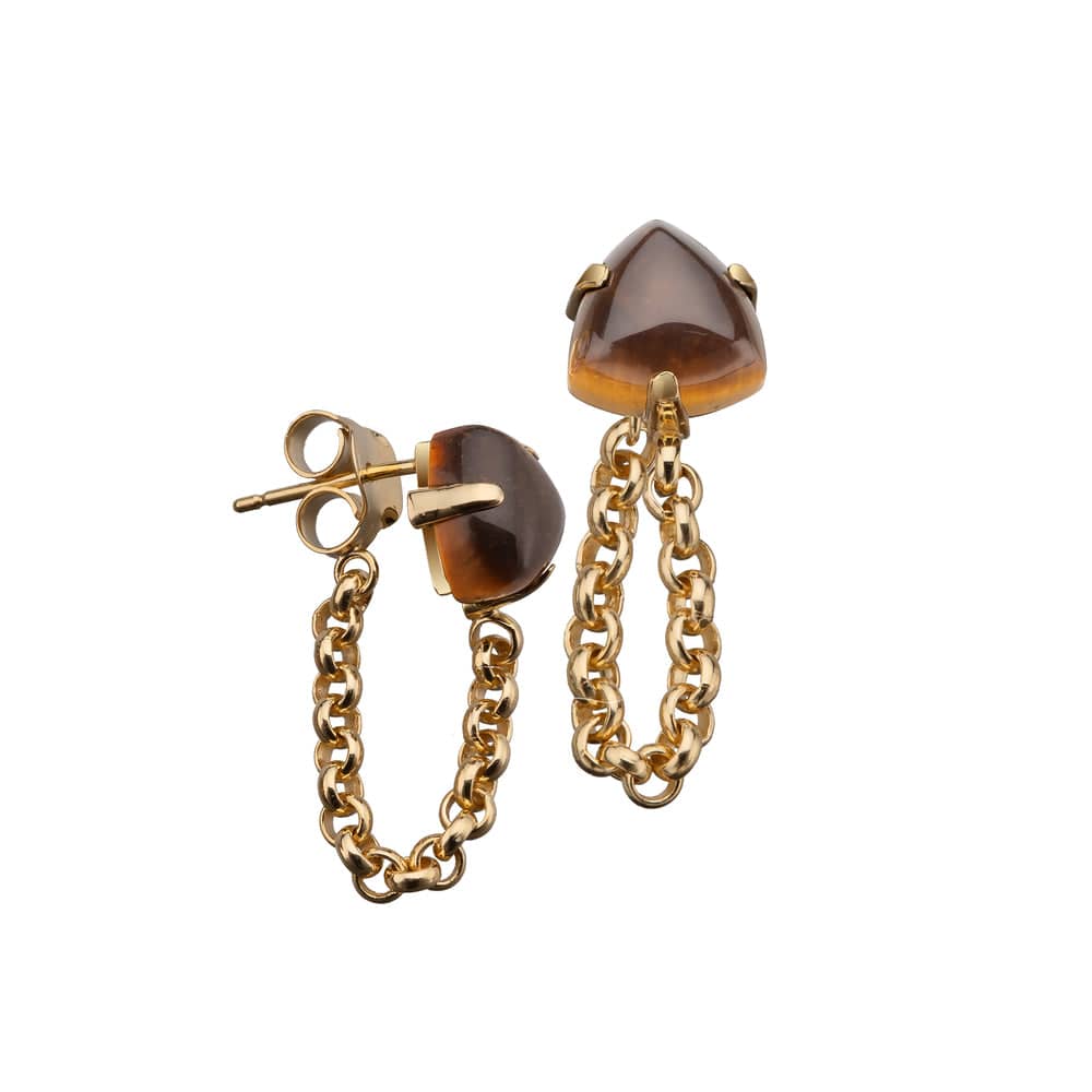 Jennifer Zeuner Cora Earrings 18k Yellow Gold Plated Silver