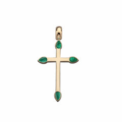 Jennifer Zeuner Cruz Charm gold vermeil / Malachite
