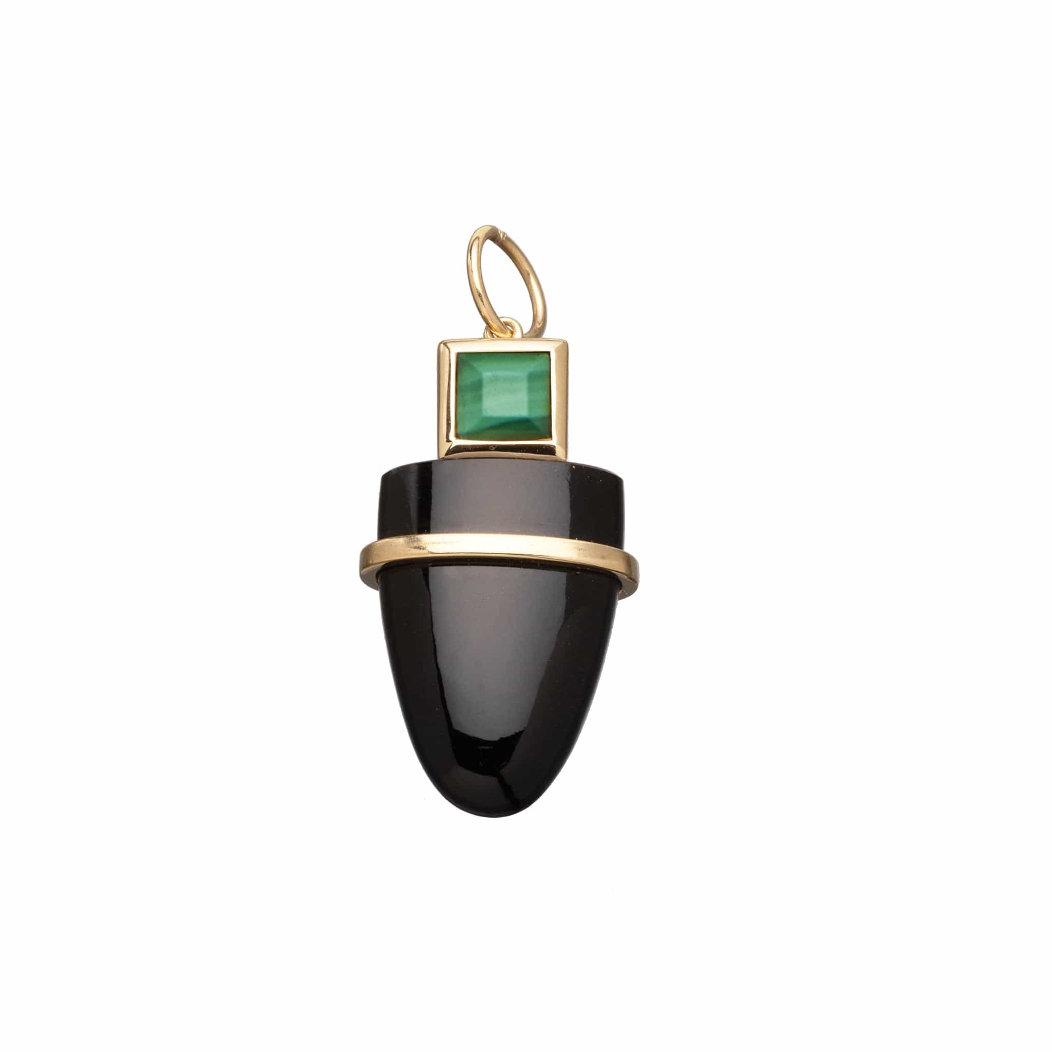 Jennifer Zeuner Jewelry Divina Charm gold vermeil / malachite