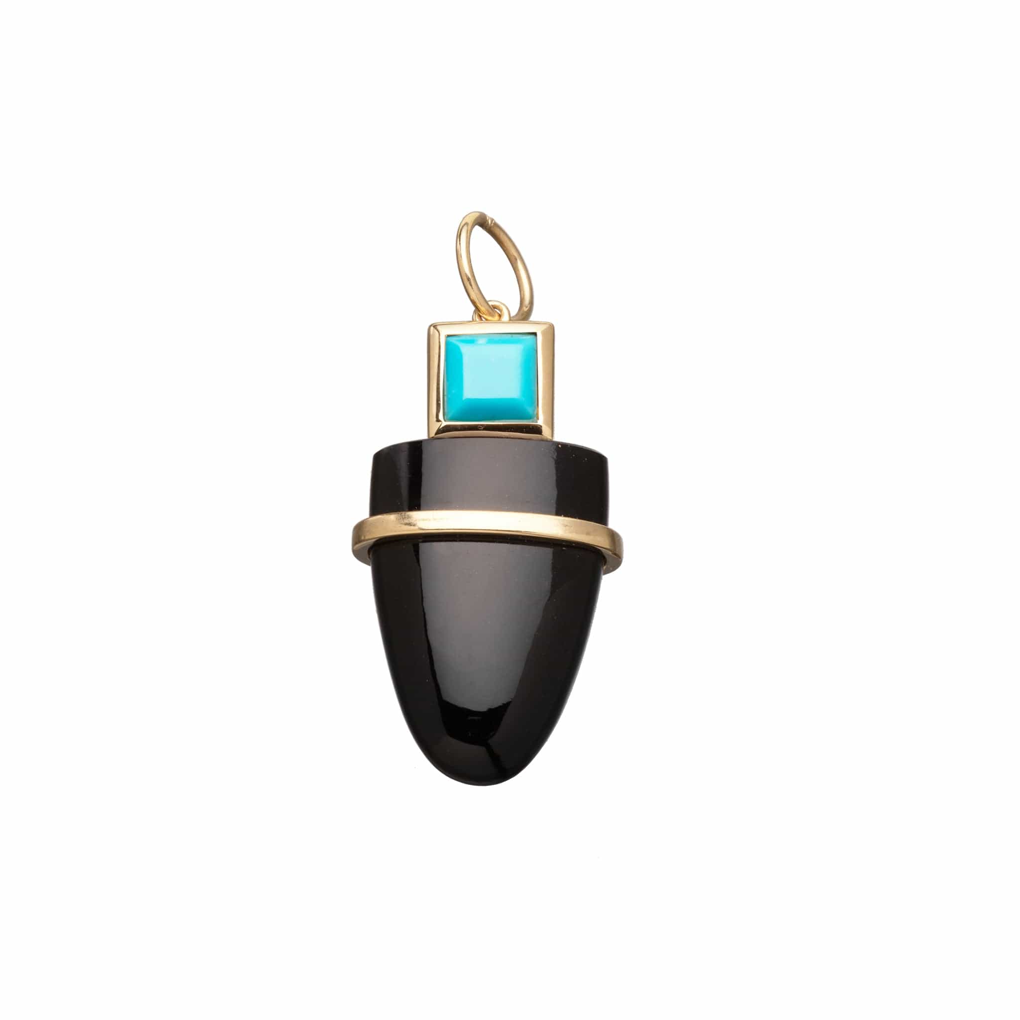 Jennifer Zeuner Jewelry Divina Charm gold vermeil / turquoise