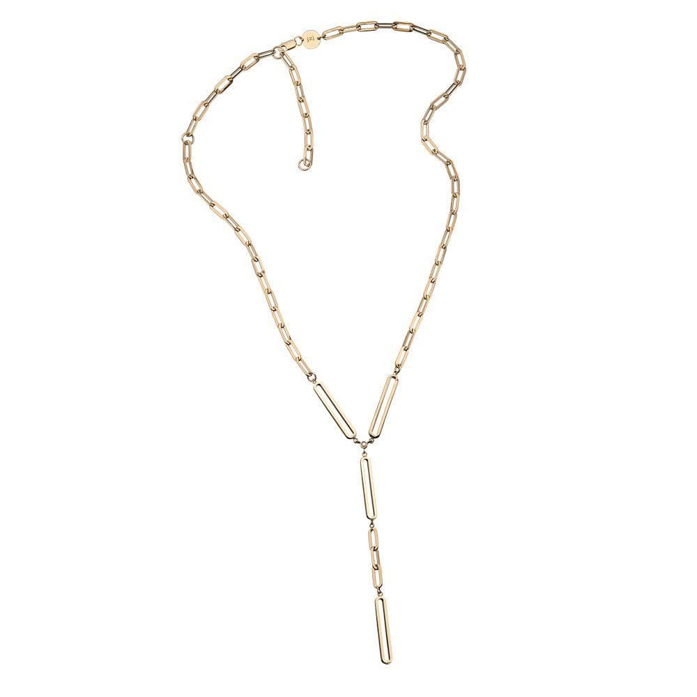 Jennifer Zeuner Jewelry Flora Lariat 18k yellow gold plated silver