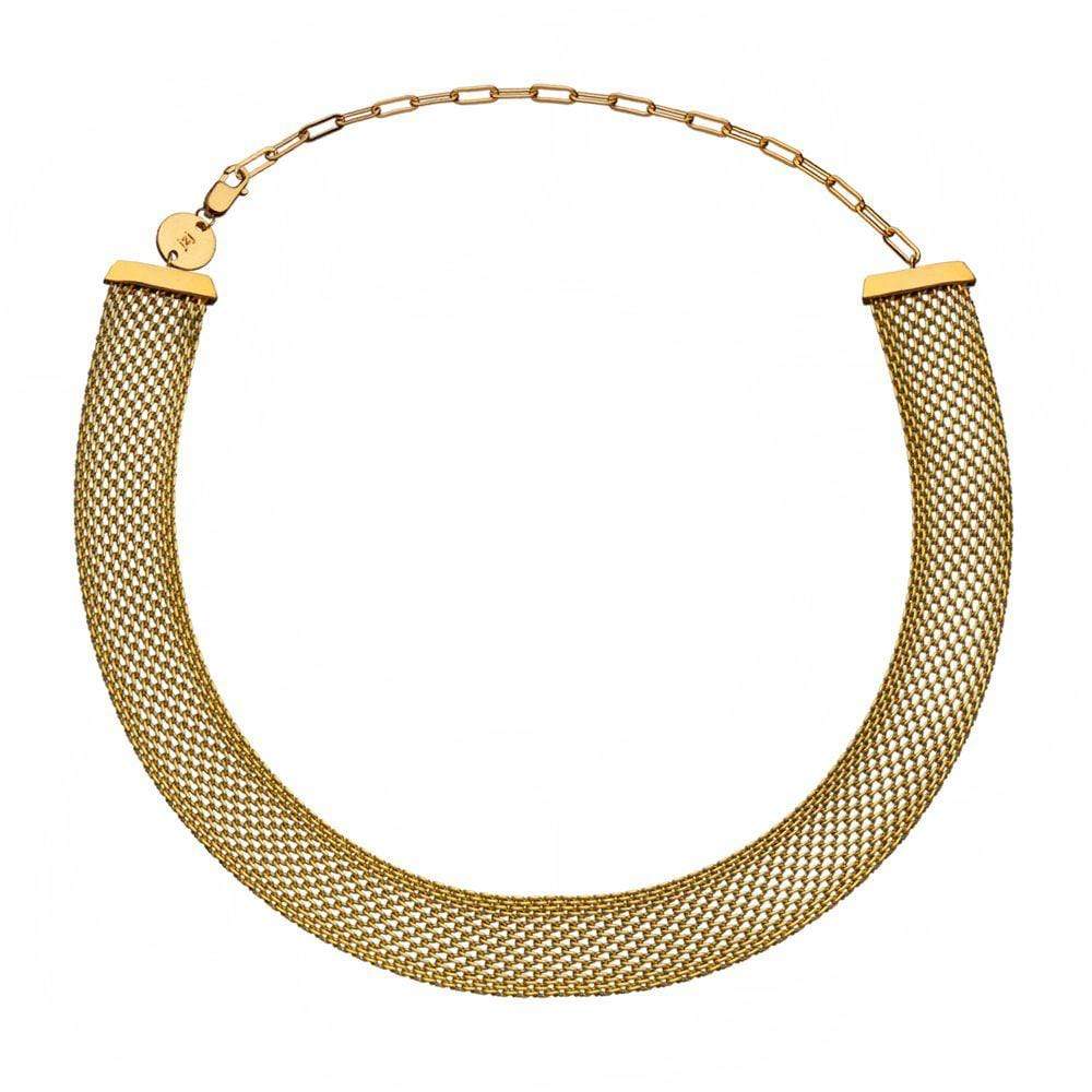 Jennifer Zeuner Jewelry Gal 1/2" Mesh Choker Gold Vermeil