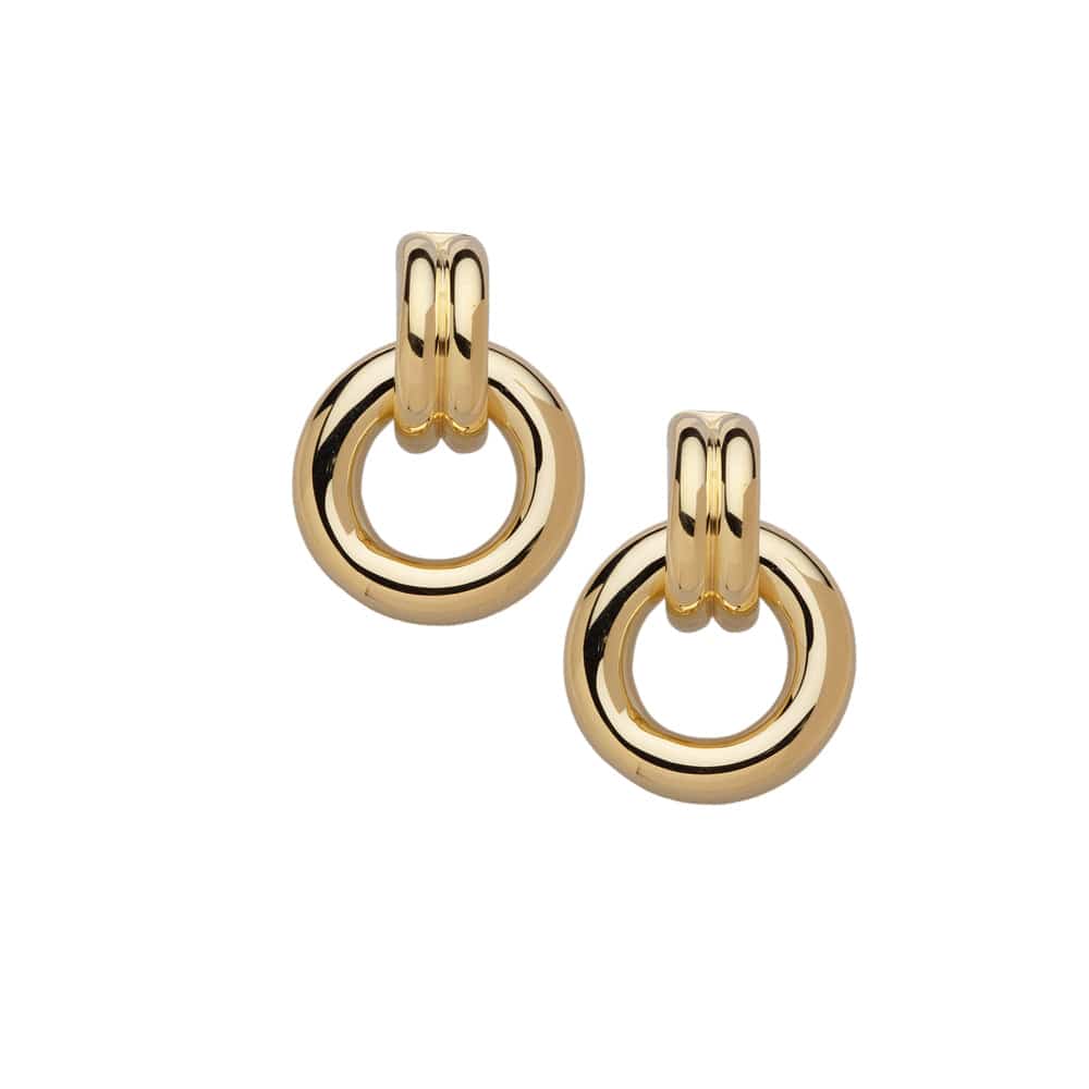 Jennifer Zeuner Gina 1" Earrings 18K yellow gold plated silver