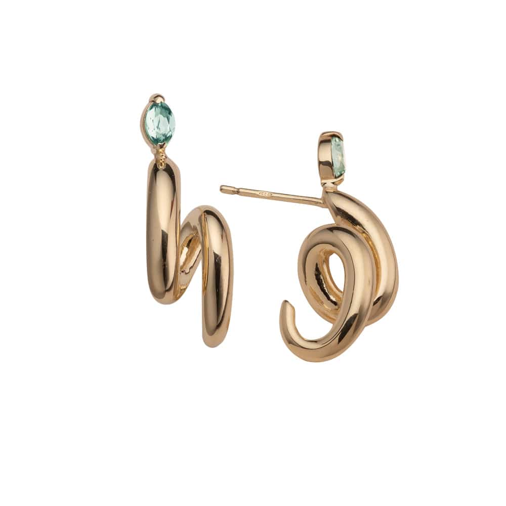 Jennifer Zeuner Hampton Earrings 18k Yellow Gold Plated Silver