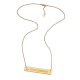 Jennifer Zeuner Jewelry Harley 14K Horizontal Engraved Bar Necklace