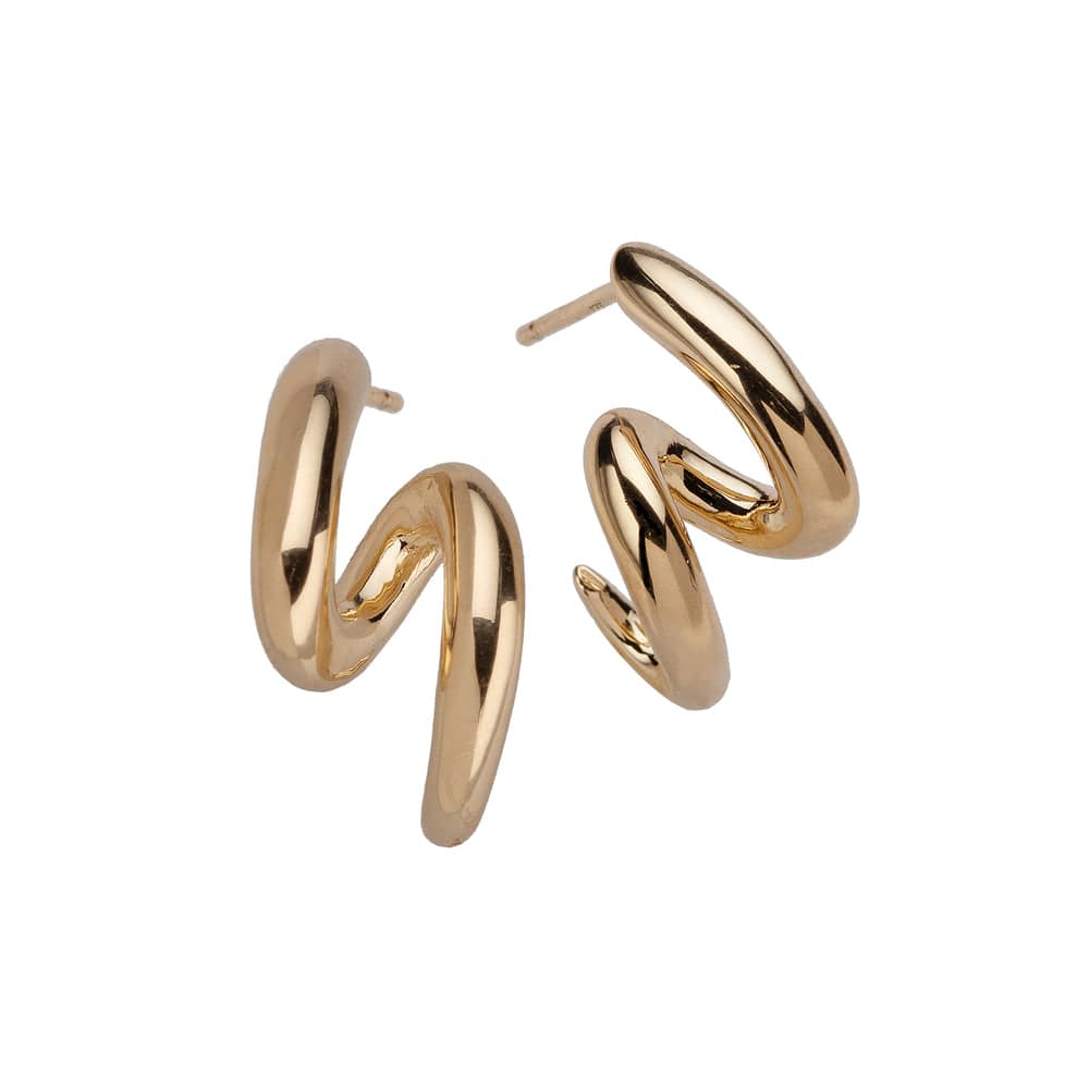 Jennifer Zeuner Haze 1" Earring 18k Yellow Gold Plated Silver