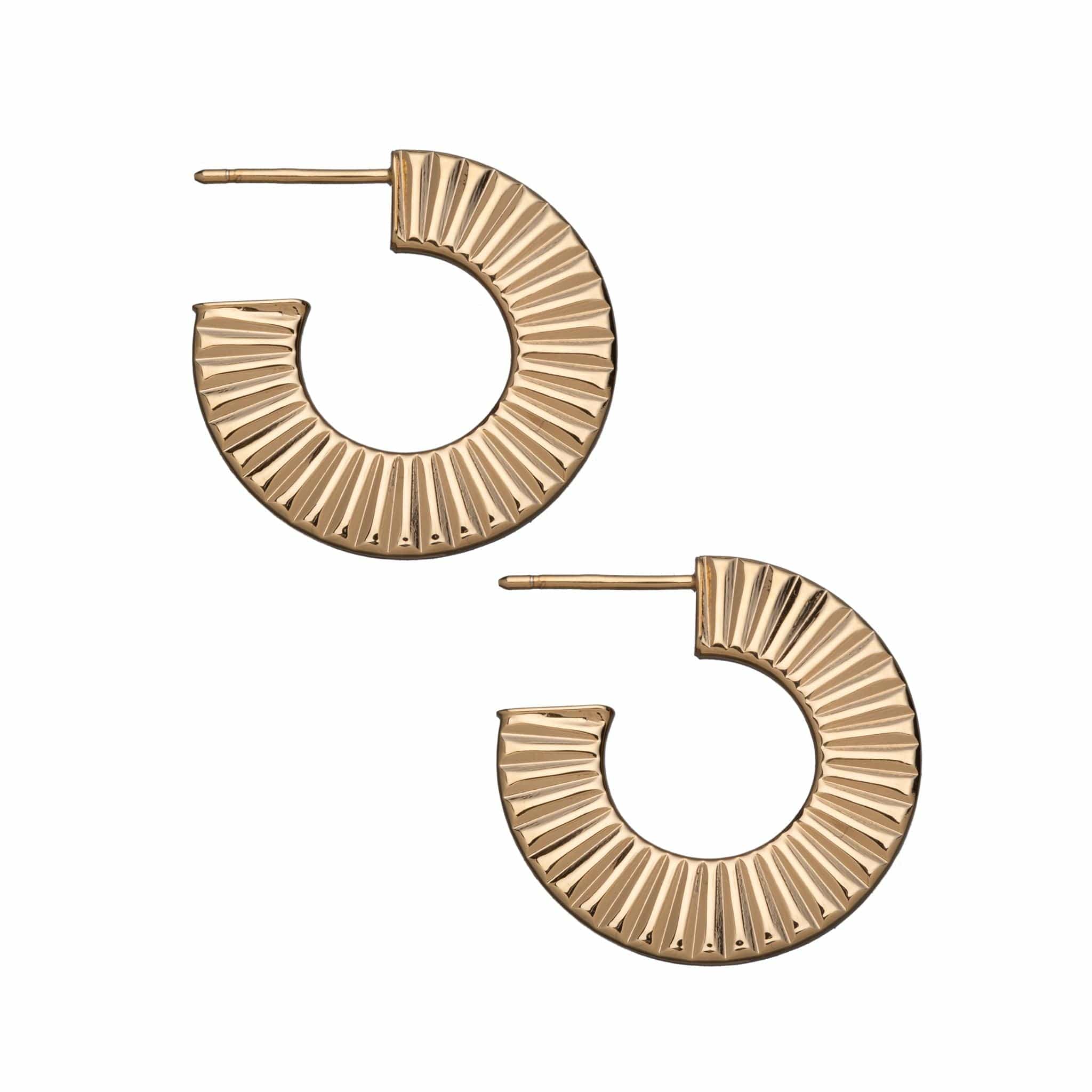 Jennifer Zeuner Jewelry Hila 1" Hoops 18k yellow gold plated silver