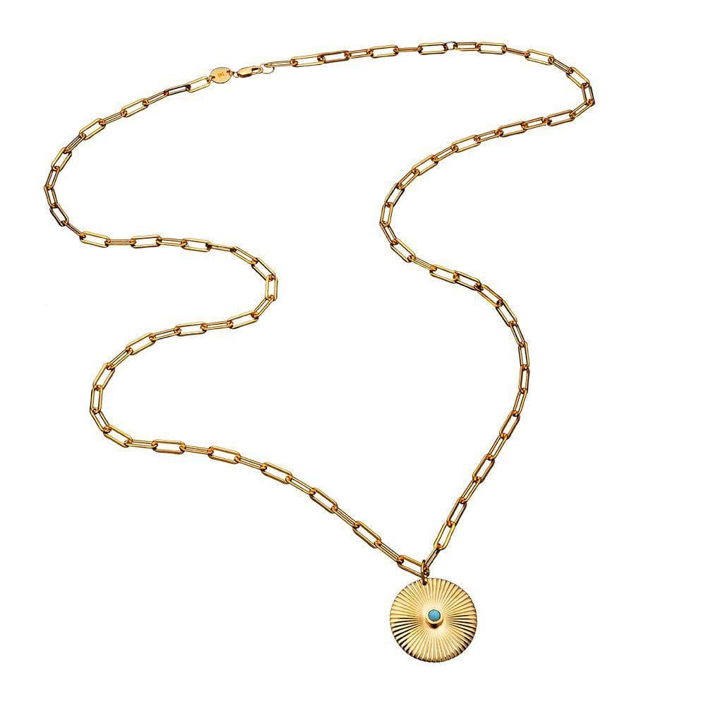 Jennifer Zeuner Jewelry Iris Turquoise Necklace Gold Vermeil