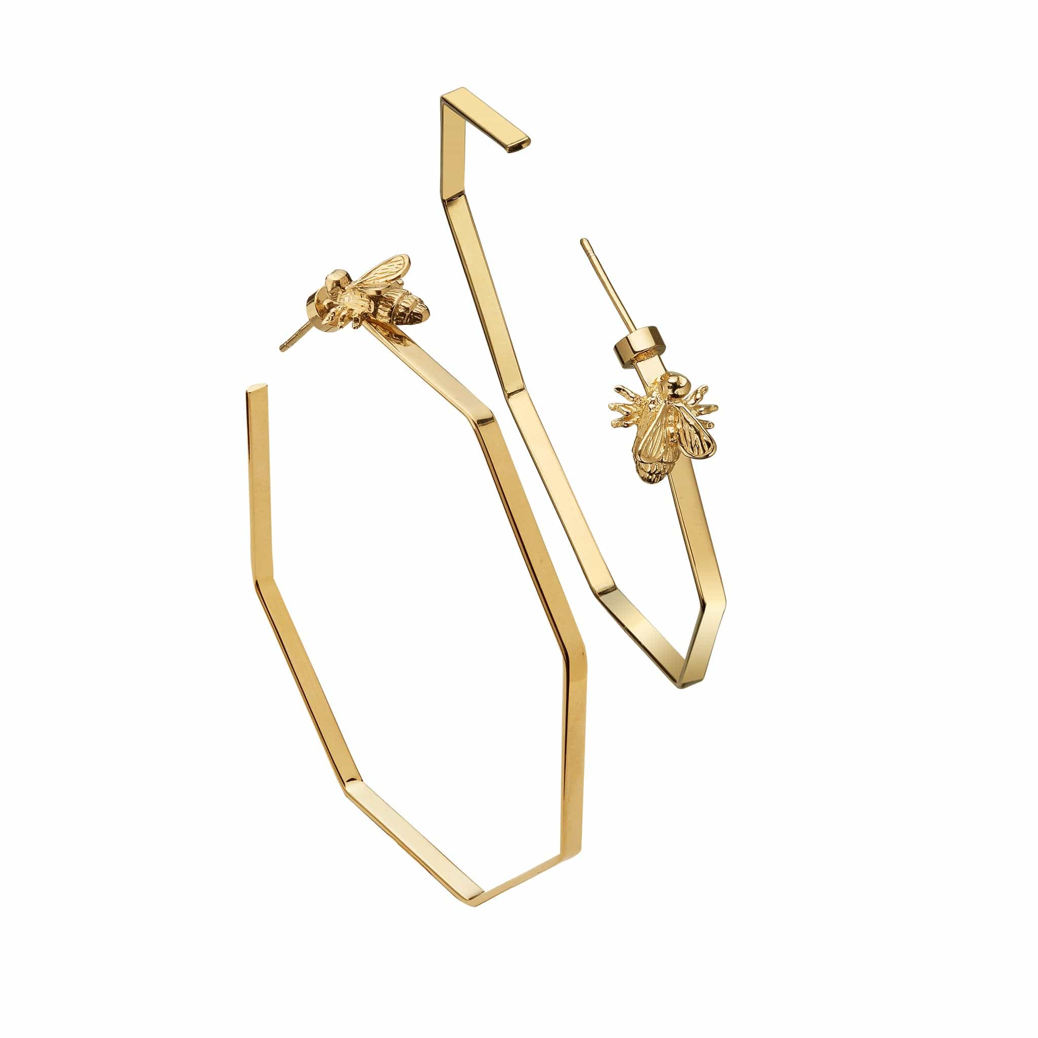 Jennifer Zeuner Jewelry Joan Hoops 18k yellow gold plated silver