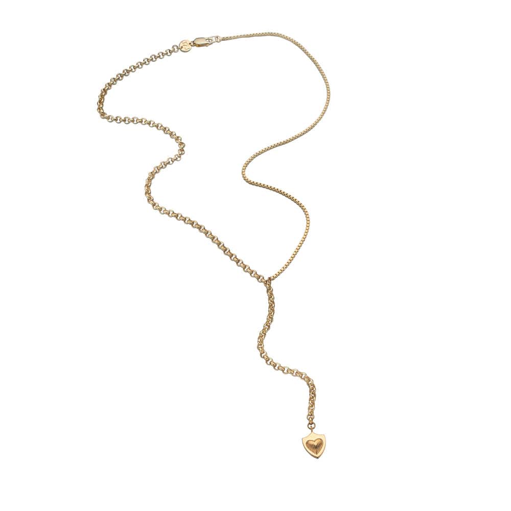 Jennifer Zeuner Juliet Lariat 18k yellow gold plated silver