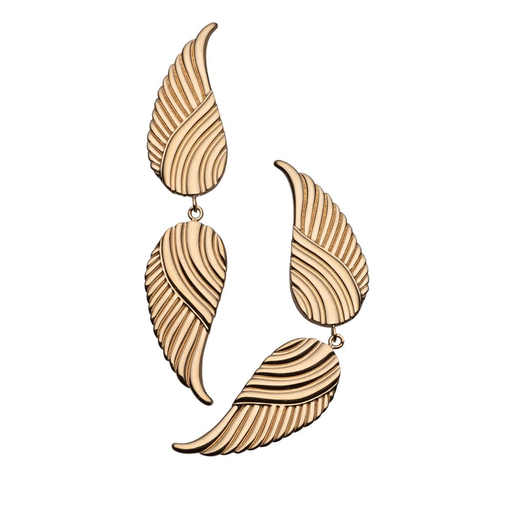 Jennifer Zeuner Kai 2.5" Earrings 18k yellow gold plated silver