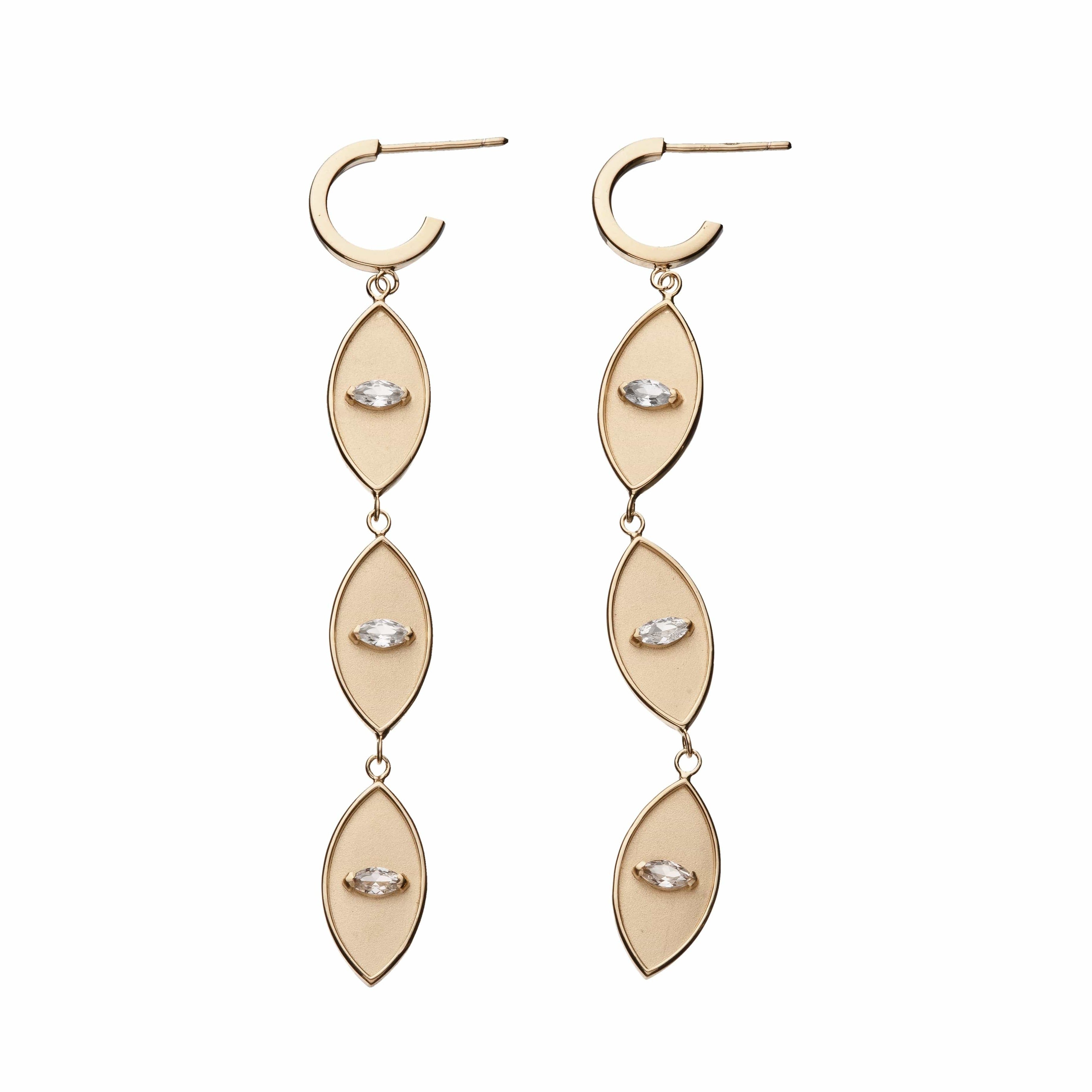 Jennifer Zeuner Jewelry Lana Earrings 18k yellow gold plated silver