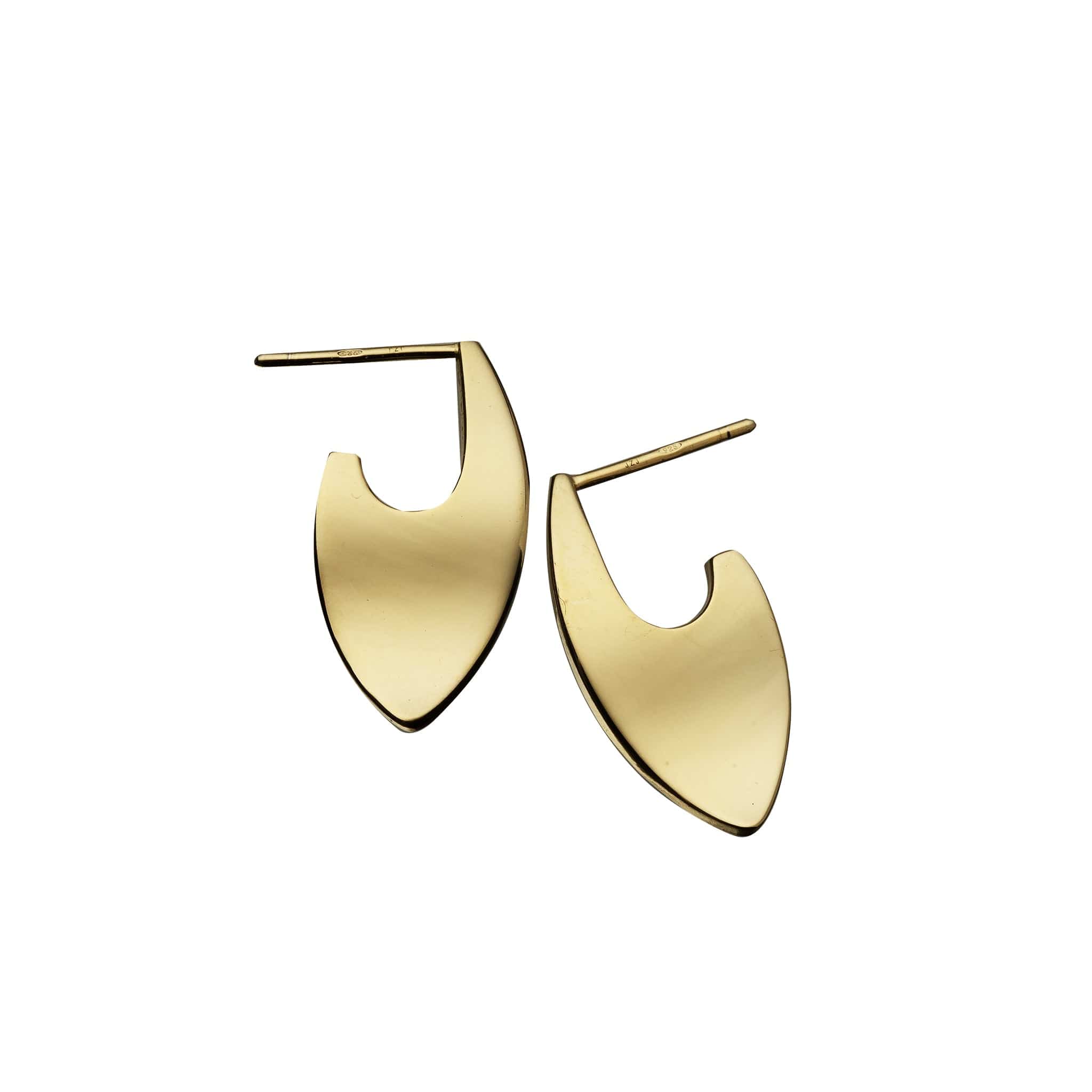 Jennifer Zeuner Jewelry Laurel Earrings 18k yellow gold plated silver