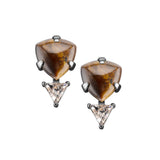 Jennifer Zeuner Lido Earrings Sterling silver / Tiger's Eye