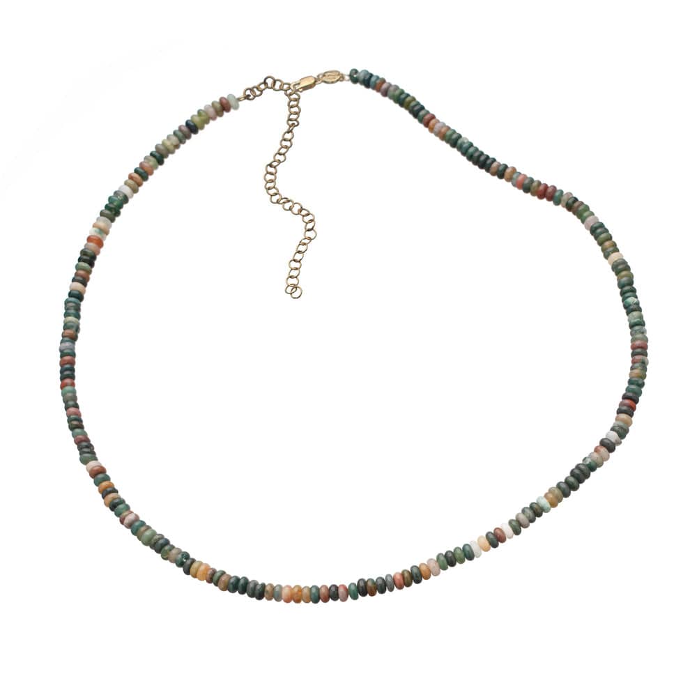 Jennifer Zeuner Lowell Necklace 18k Yellow Gold Plated Silver / 4mm Indian Agate
