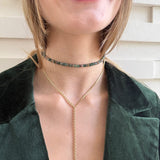Jennifer Zeuner Lowell Necklace 18k Yellow Gold Plated Silver / 4mm Indian Agate