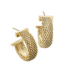 Jennifer Zeuner Jewelry Lucia 1" Hoops 18k yellow gold plated silver